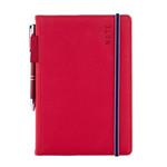 Notes AMOS A5 štvorčekový - červená/modrá gumička