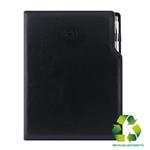 Notes GEP A4 linajkový - čierna/čierne vnútro - recyklovaná koženka