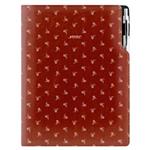 Notes - zápisník DESIGN A4 bodkovaný  - bordová - kvety