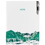 Notes - zápisník DESIGN A4 čistý  - biela - hory