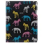 Notes - zápisník DESIGN A4 štvorčekový  - čierna - zebra