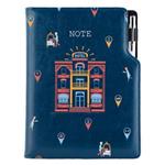 Notes - zápisník DESIGN A5 štvorčekový  - modrá - Hotel