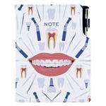 Notes - zápisník DESIGN B6 linajkový  - biela - zubár