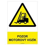 Pozor, motorový vozík  - bezpečnostná tabuľka, samolepka A4