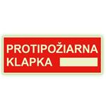 Protipožiarne klapka - fotoluminiscenčná tabuľka, plast 1 mm 210x80 mm