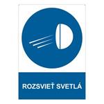 Rozsvieť svetlá  - bezpečnostná tabuľka, samolepka A4
