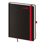 Týždenný diár B6 2025 Black Red 