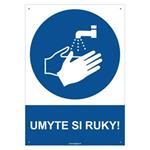 Umyte si ruky! - bezpečnostná tabuľka s dierkami, plast 2 mm - A4 