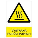 Výstraha! Horúci povrch  - bezpečnostná tabuľka, samolepka A4